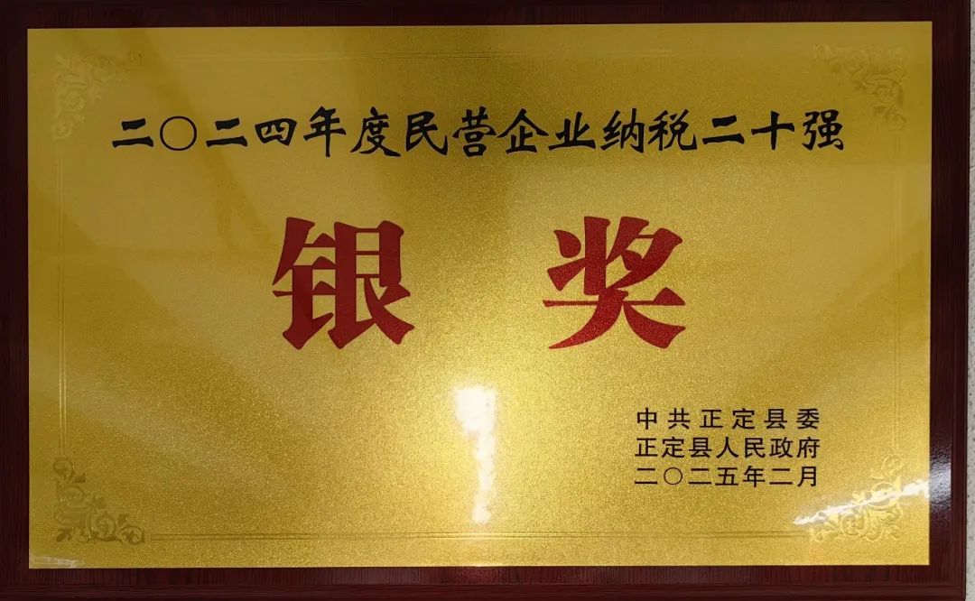 榮譽 | 石家莊常宏建筑裝飾工程有限公司榮獲&ldquo;2024年度民營企業納稅二十強-銀獎&rdquo;